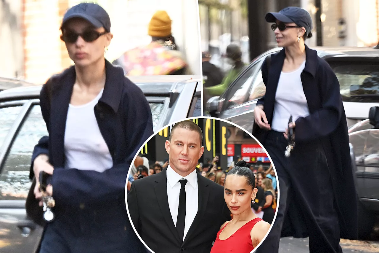 Zoë Kravitz keeps ring finger covered in first sighting since Channing Tatum breakup news