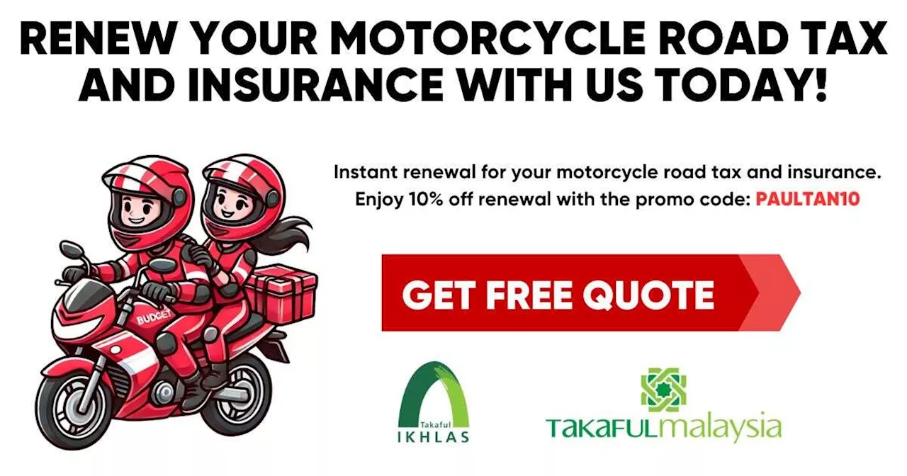 Renew your motorcycle insurance by instalment using Grab PayLater or SPayLater with 10% discount promo