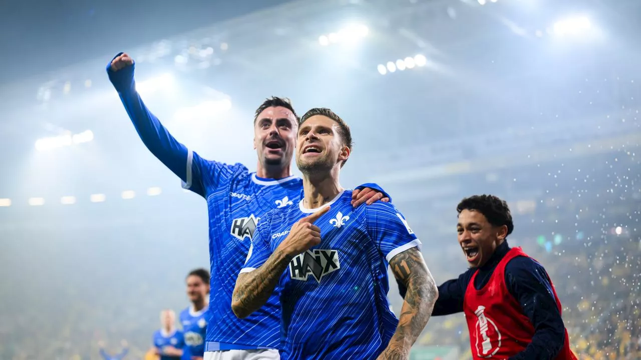 Darmstadt gewinnt Pokal-Thriller in Dresden