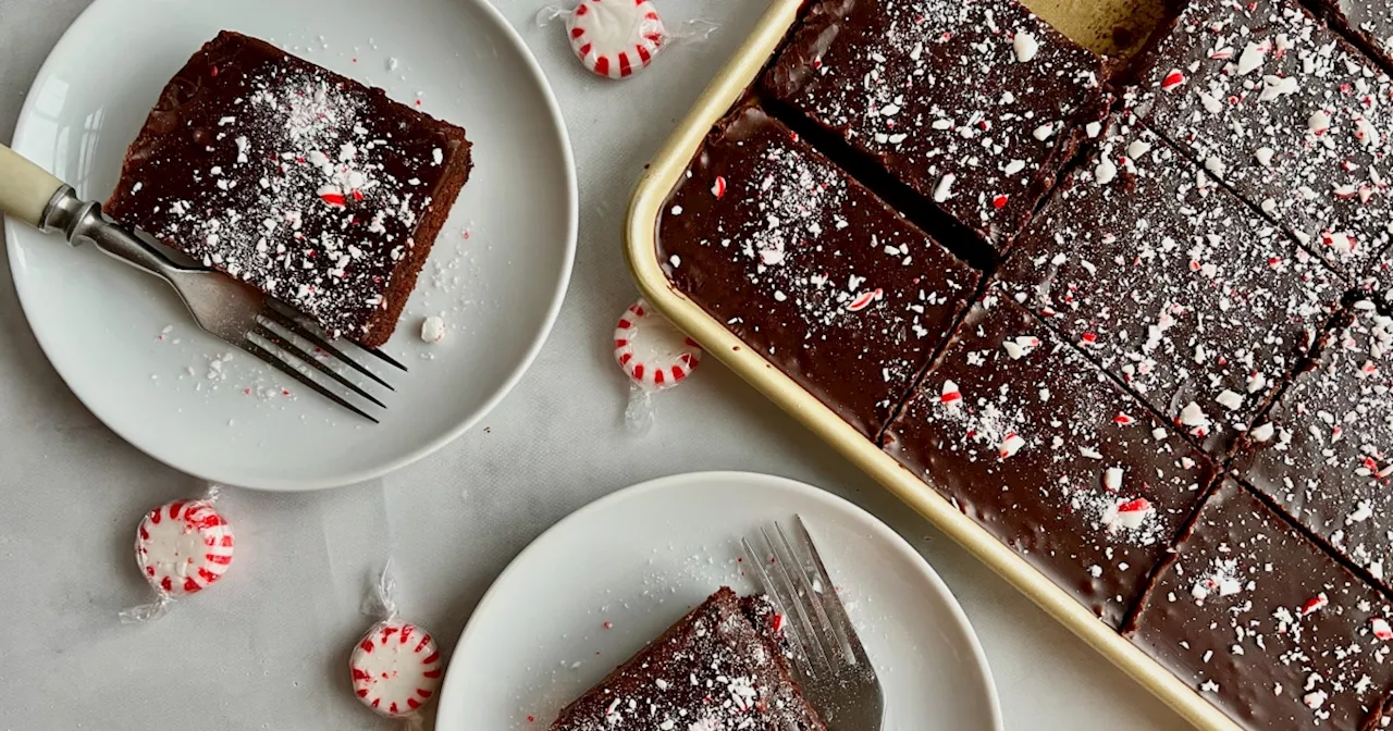 Peppermint Texas Sheet Cake Recipe