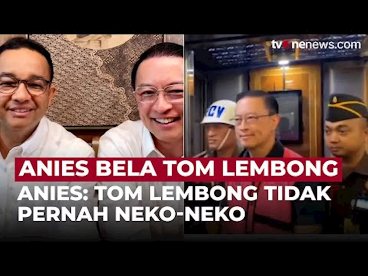 Tom Lembong Dijadikan Tersangka Oleh Kejagung, Anies Buka Suara