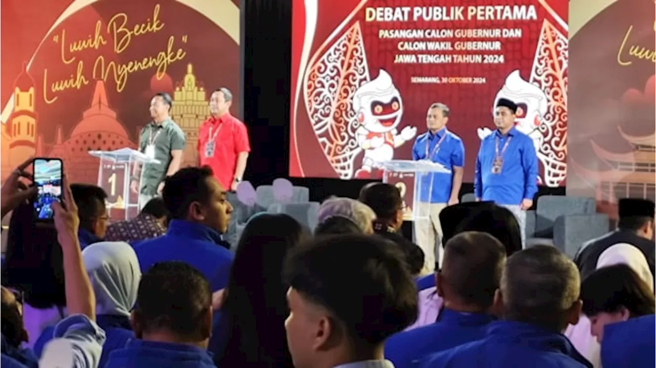 Debat Pilgub Jateng: Andika-Hendi Pakai Baju Merah Hijau, Luthfi-Yasin Kompak Pakai Baju Biru