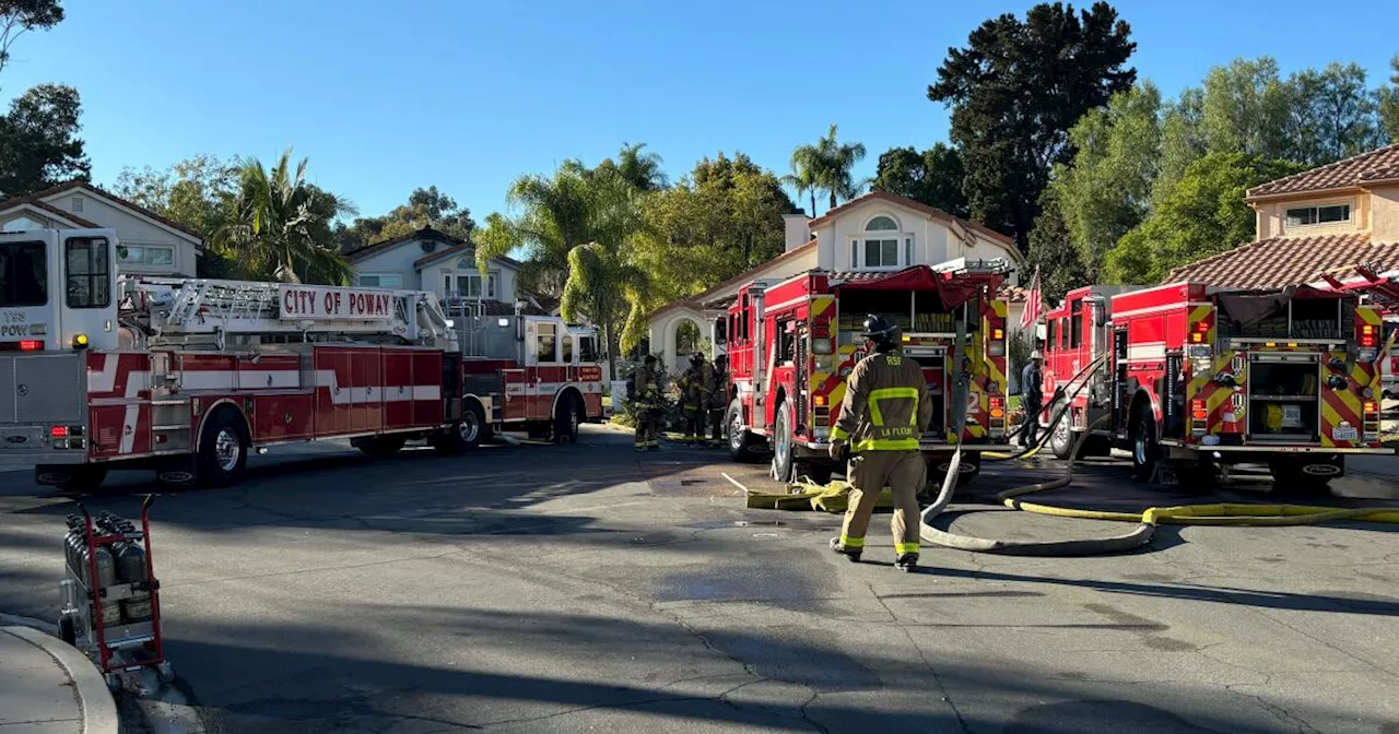 Firefighter injured as crews work to put out house fire in Rancho Bernardo