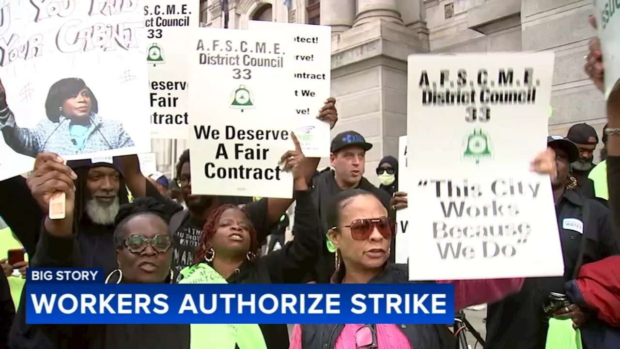 Members of Philadelphia's largest city workers union vote to authorize strike