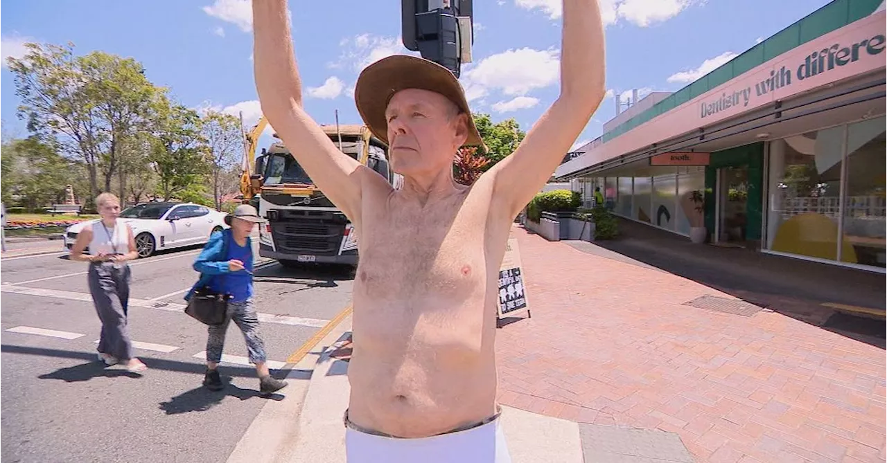 Queensland man stages naked protest outside of bank branch