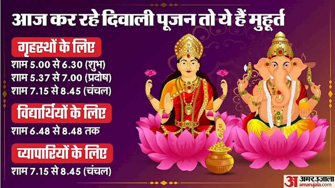 Diwali 2024 Laxmi Pujan: दिवाली पर महालक्ष्मी से पाएं वरदान, गृहस्थों-व्यापारियों के लिए लक्ष्मी पूजन मुहूर्त