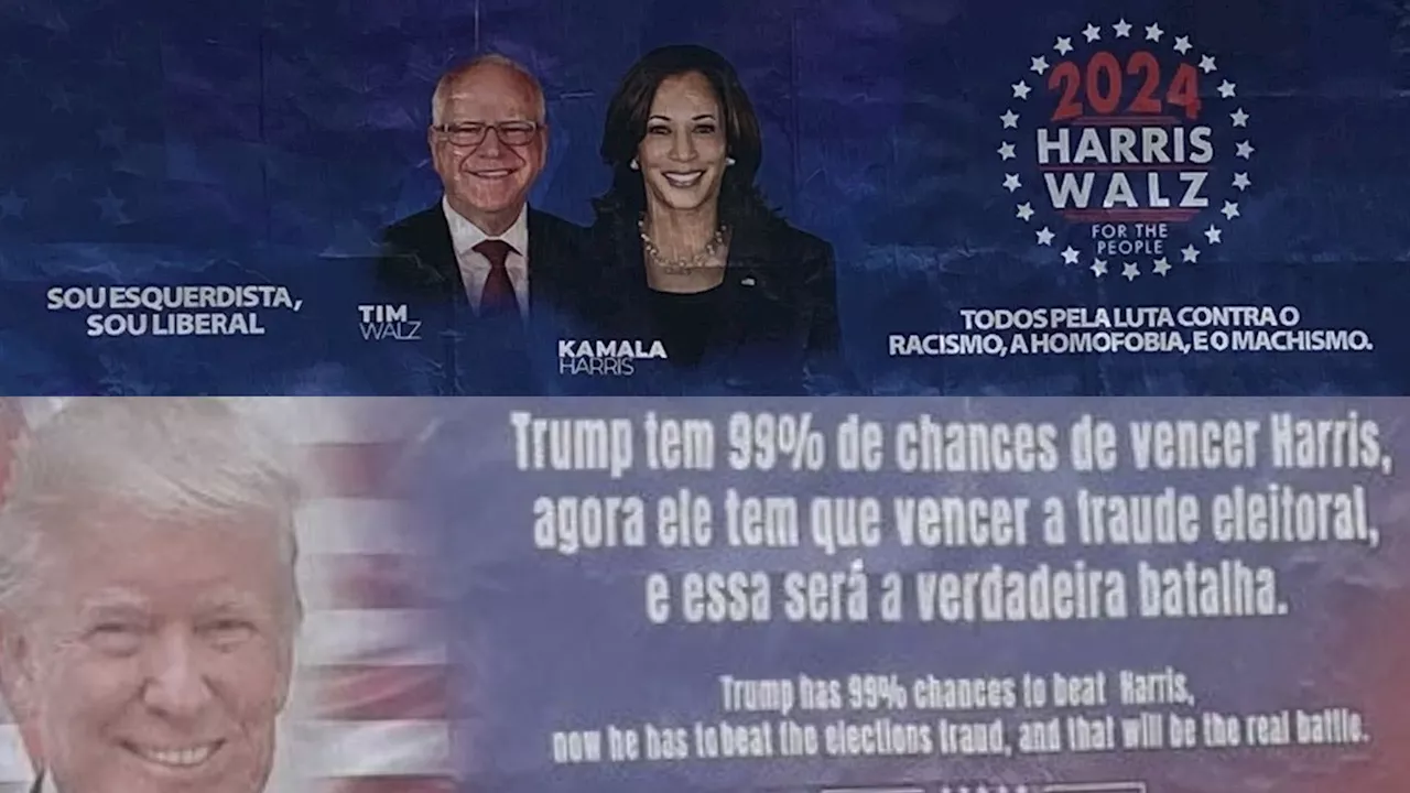 Kamala x Trump no Brasil: conheça cidade com campanha para os dois candidatos