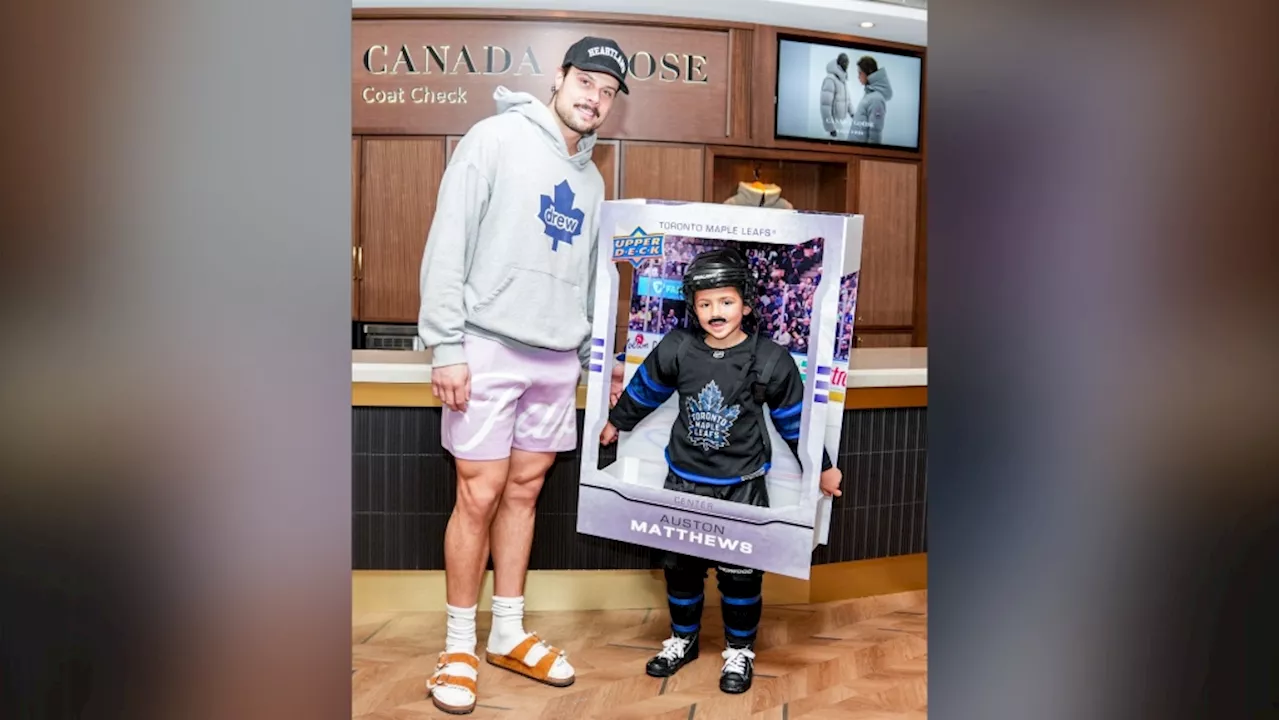 'You look like me': 7-year-old who went viral for his Auston Matthews Halloween costume meets Leafs star