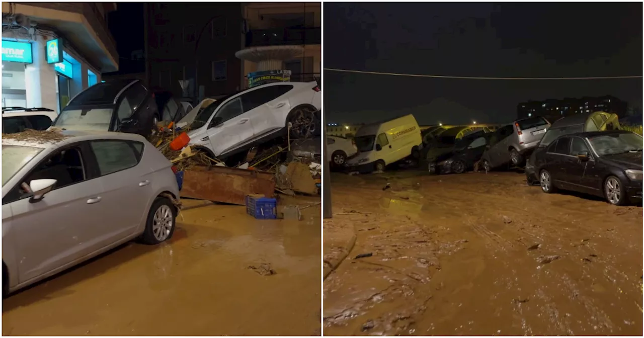 Alluvione a Valencia, la camminata tra le strade del disastro: lo scenario post-apocalittico tra auto…