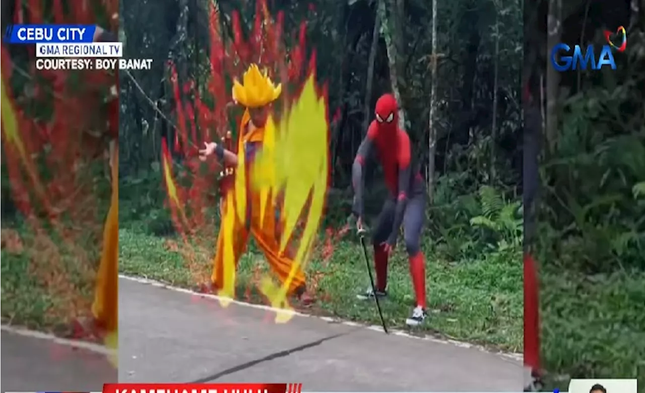 'Son Goku' at 'Spiderman,' sinita ng awtoridad dahil sa delikadong pakulo nila sa kalsada sa Cebu