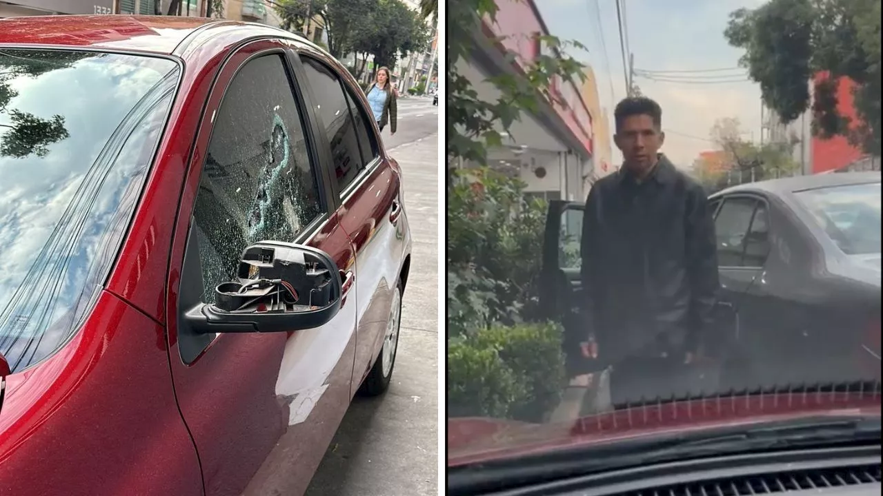 VIDEO: Una mujer graba a conductor furioso que destrozó cristales de su auto con un tubo tras un choque en la Del Valle