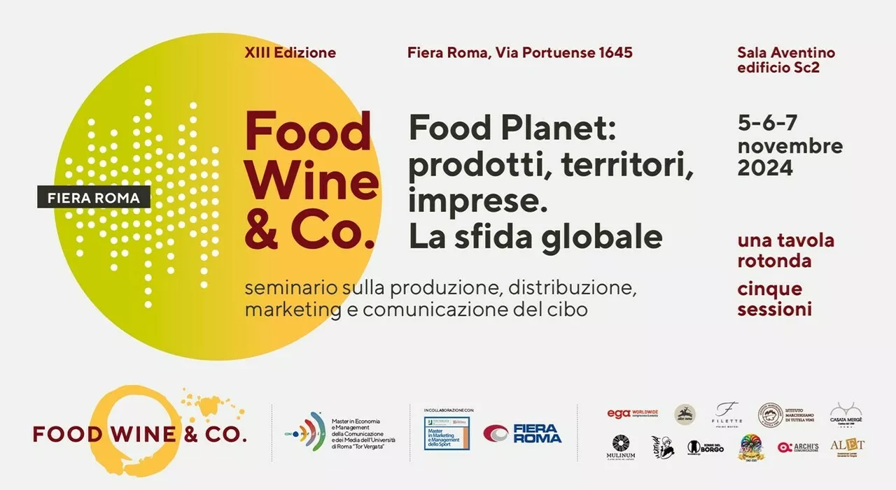 Food, Wine & Co. dal 5 al 7 novembre a Fiera di Roma. La 13esima edizione “Food Planet: prodotti, territori, i