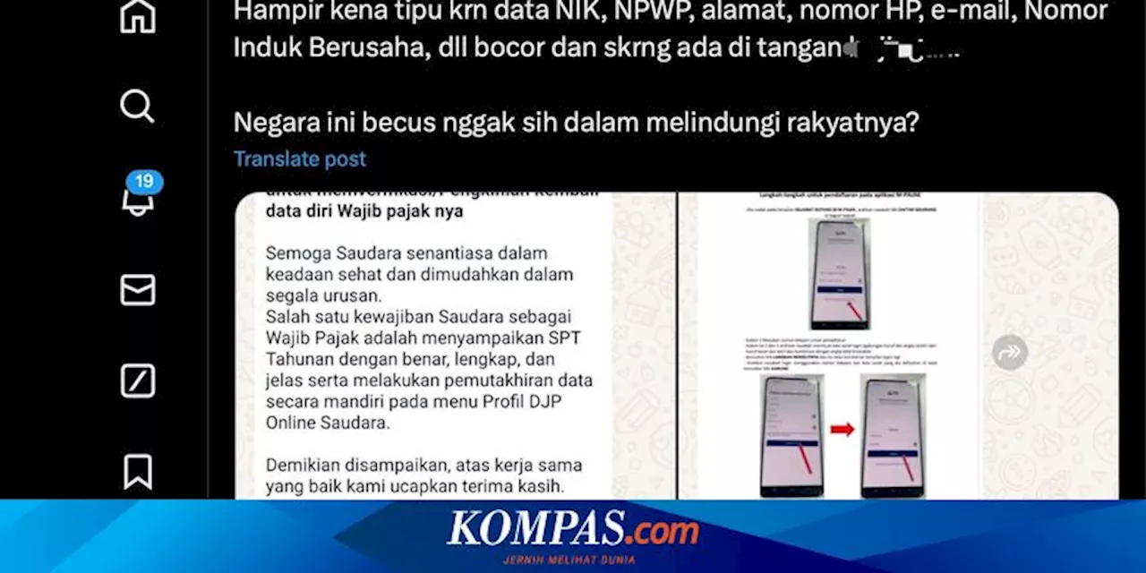 Warganet Keluhkan Modus Penipuan Berkedok Layanan Pajak Imbas Data Bocor, Ini Kata Dirjen Pajak