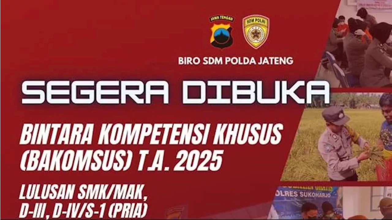 Penerimaan Polri Bakomsus 2024 Segera Dibuka untuk SMK, D3-S1, Ini Jadwal dan Jurusannya