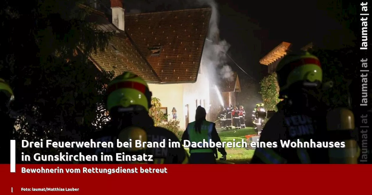 Drei Feuerwehren bei Brand im Dachbereich eines Wohnhauses in Gunskirchen im Einsatz