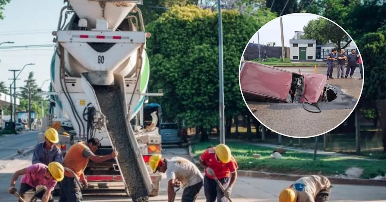 Arreglaron el socavón que se “tragó” un auto en avenida Vélez Sársfield | Sucesos