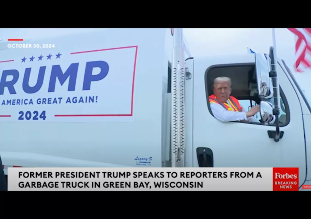 Trump Humiliates Biden by Riding in a ‘Make America Great Again’ Garbage Truck in Wisconsin