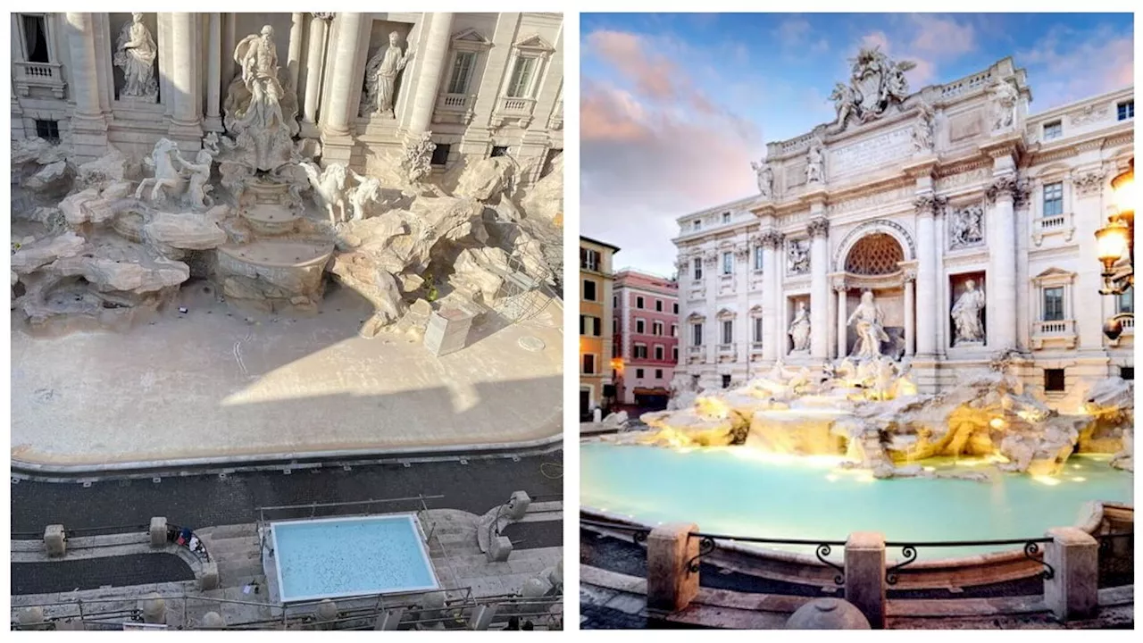 Roma, Fontana di Trevi senza acqua: ecco la piscina