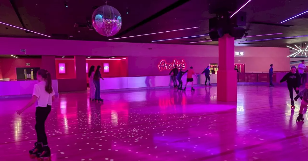 Inside Trafford's all-pink Archie's Atomic roller rink