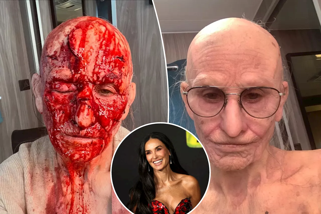 Bloody Demi Moore looks disgusting in newly revealed 'The Substance' photos