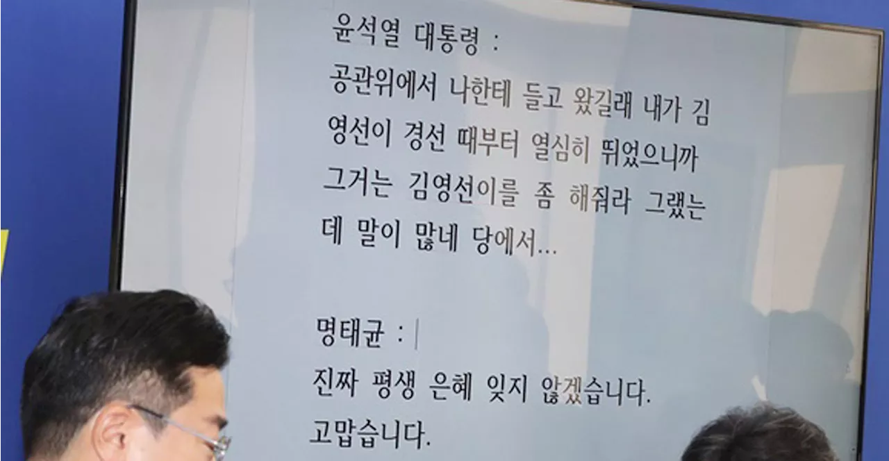 '김영선 좀 해줘라'...대통령·명태균 통화음성 공개