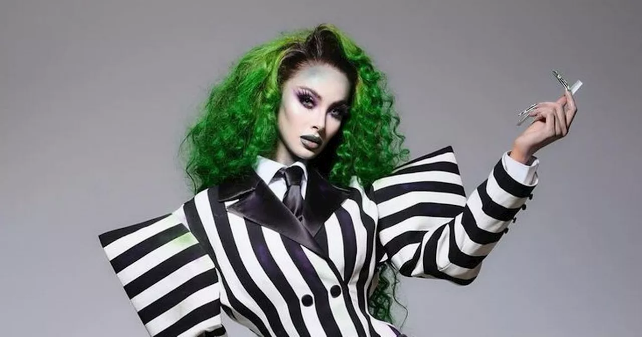 Maya Jama looks unrecognisable as she transforms into Beetlejuice