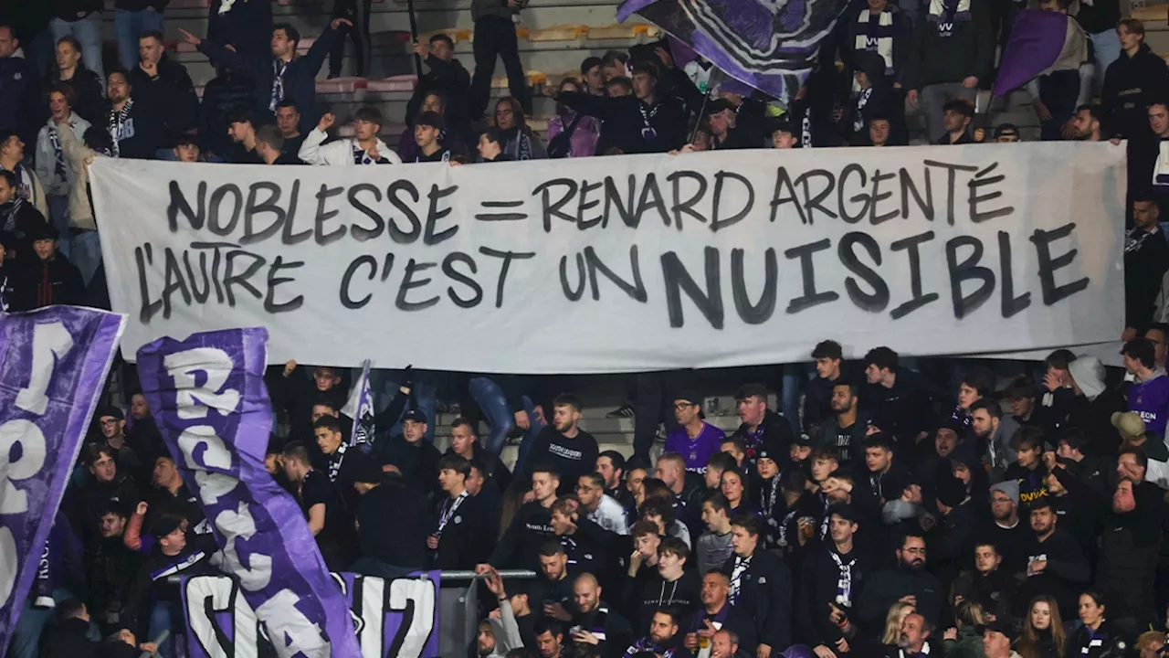 'C'est un nuisible': la banderole hostile des supporters d'Anderlecht envers Olivier Renard