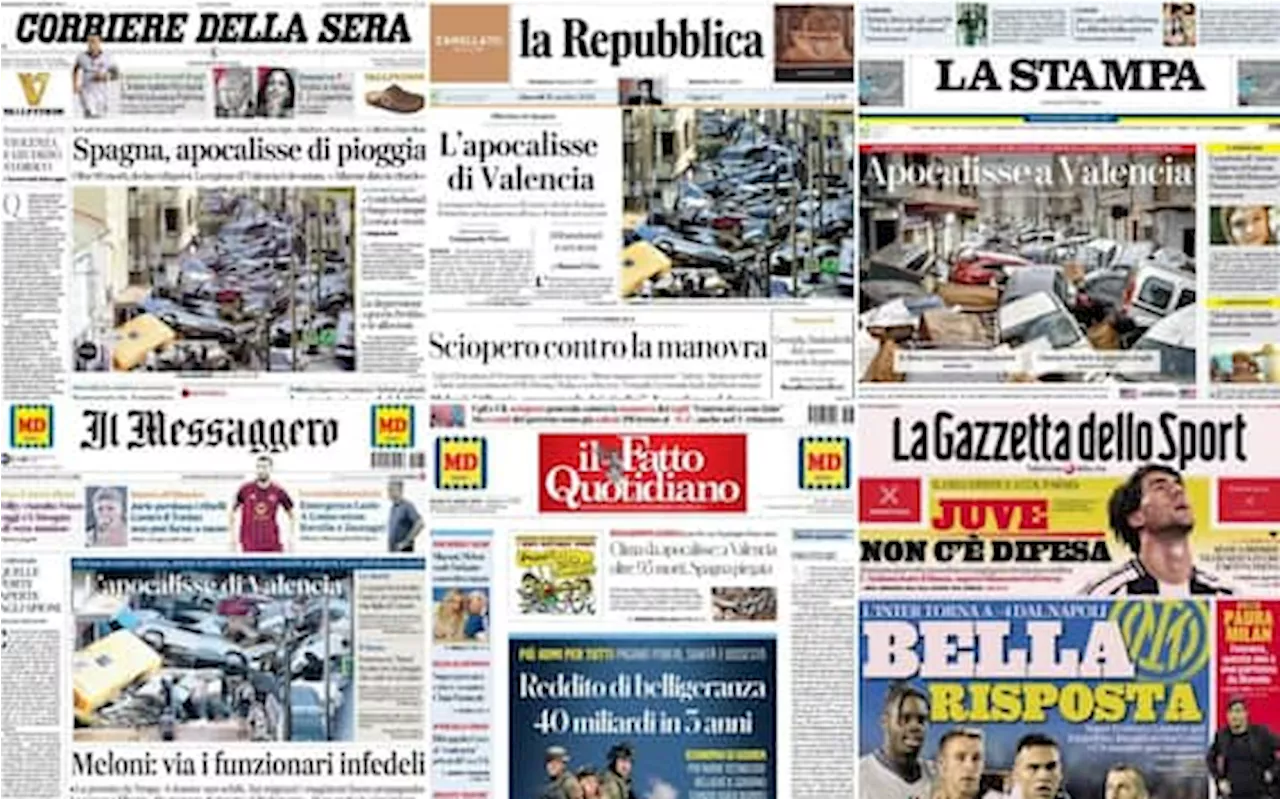 Le prime pagine dei quotidiani di oggi 31 ottobre: la rassegna stampa