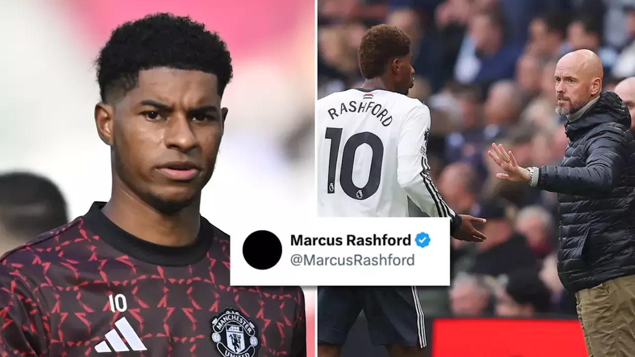 Marcus Rashford breaks social media silence after Erik ten Hag's sacking at Man Utd