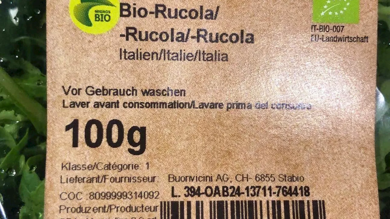 Achtung, Salmonellen: Migros ruft Bio Rucola aus Italien zurück