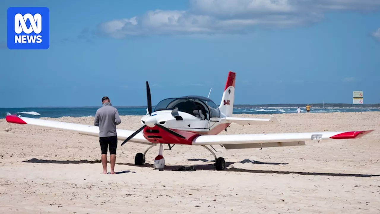 Light plane makes perfect landing on Sunshine Coast beach