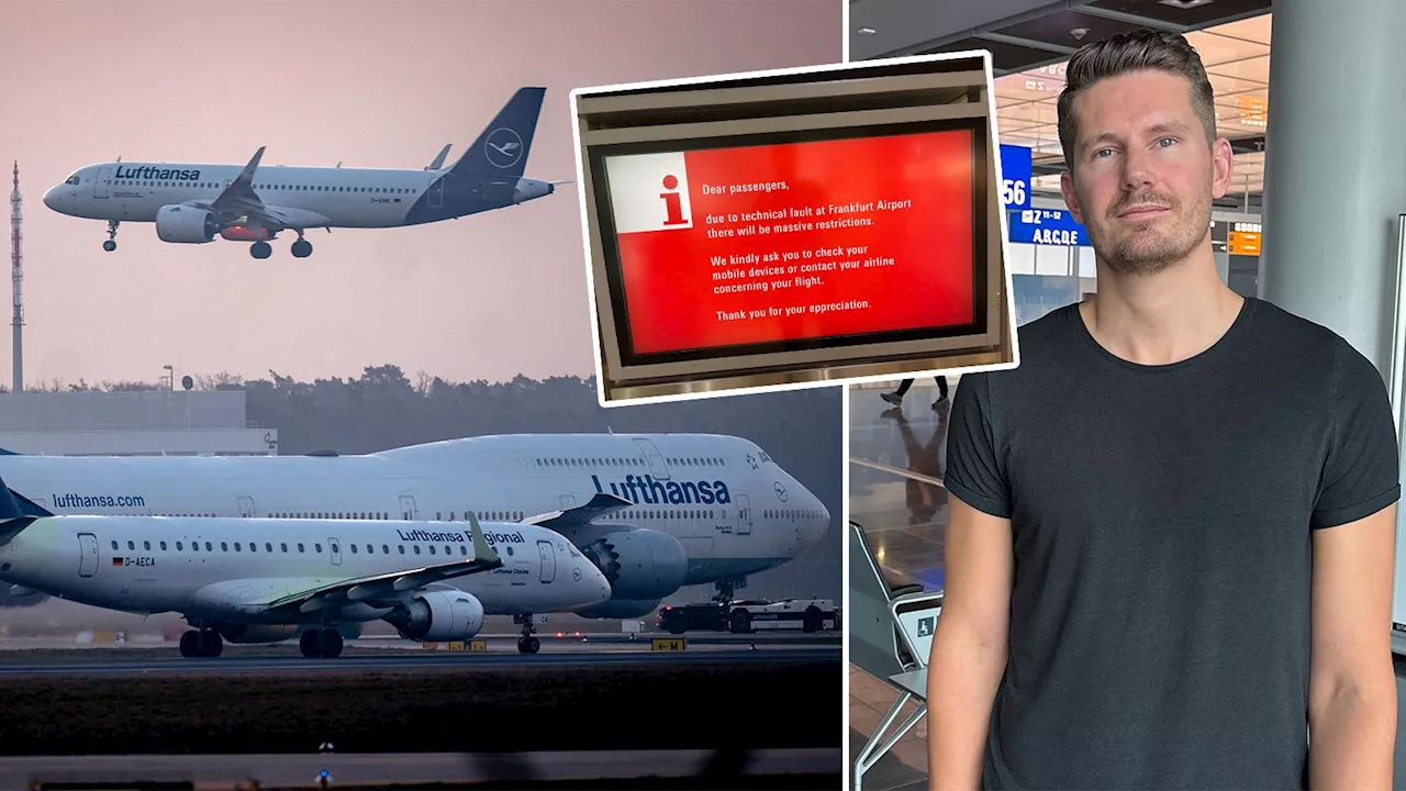 It-störningar på flera stora flygplatser – Hannes, 33, fast i Frankfurt