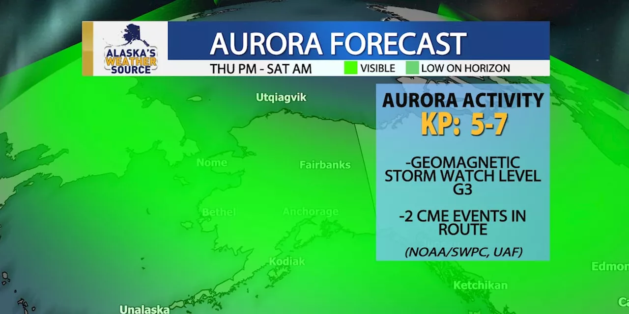 Aurora activity likely to increase with geomagnetic storm watch in effect