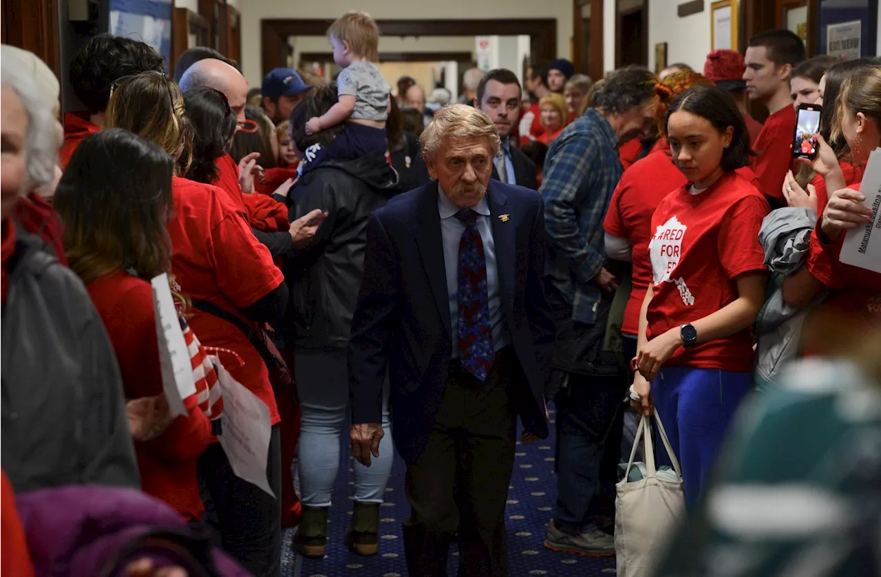 Alaska legislative panel bans large signs in the state Capitol after education protest