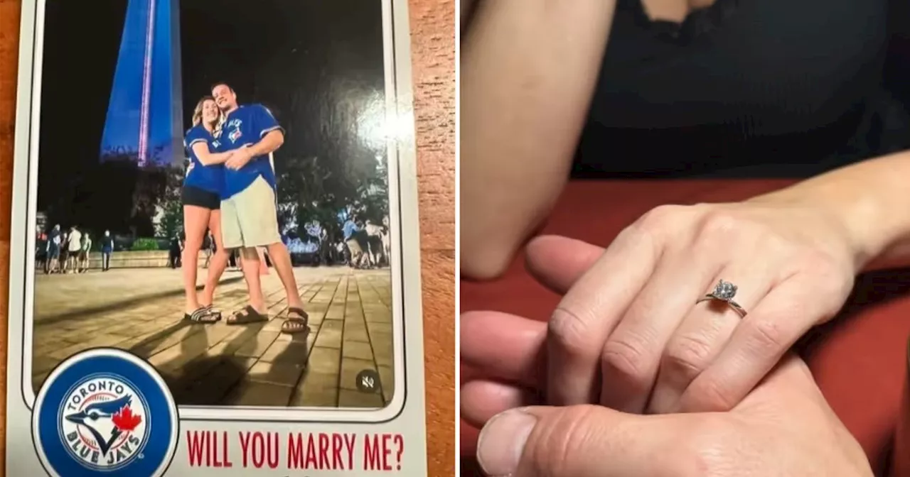 Toronto Blue Jays fan pops the question with adorable baseball card proposal