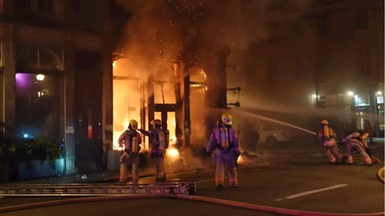 Major fire burning on Notre-Dame Street in Old Montreal