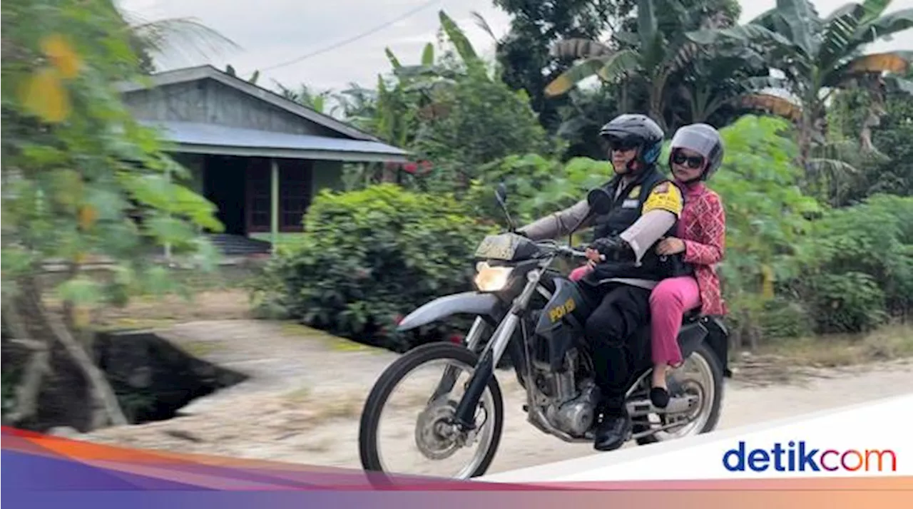 Pakai Trail, Polisi di Inhu Ajak Istri Sosialisasi Pilkada Damai-Bagikan Bantuan