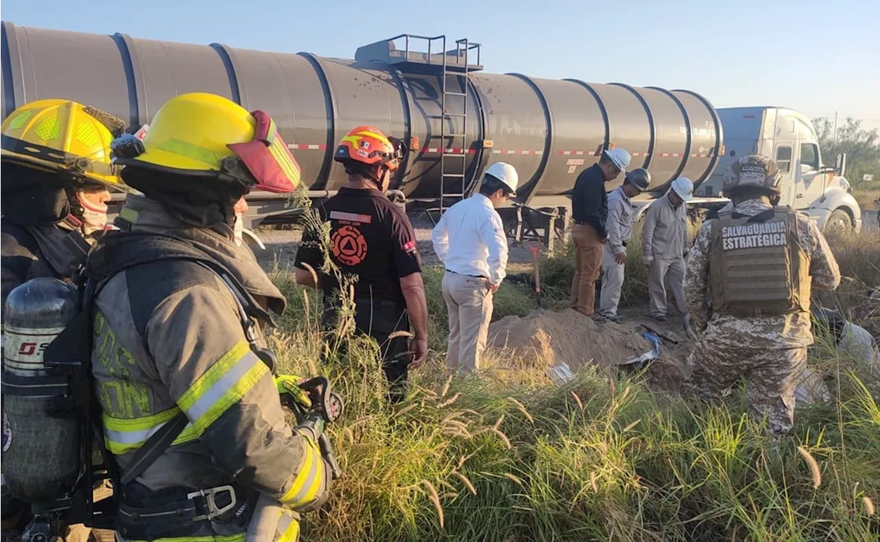 Encuentran toma clandestina en ducto de Pemex en Escobedo, Nuevo León; hay un detenido