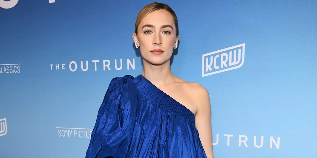 Saoirse Ronan’s Slouchy Blue Bubble Dress Is Like a Painted Rose