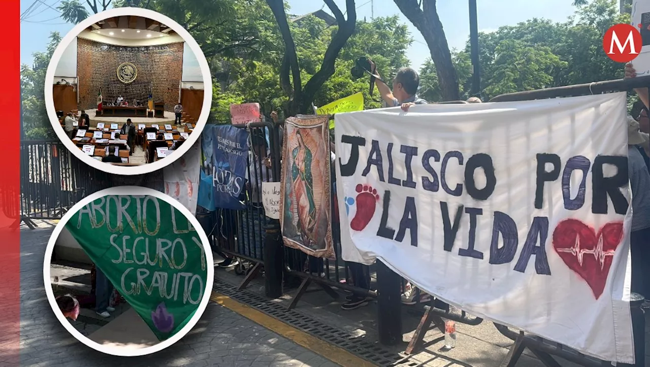 Protestan afuera del Congreso de Jalisco ante probable despenalización del aborto