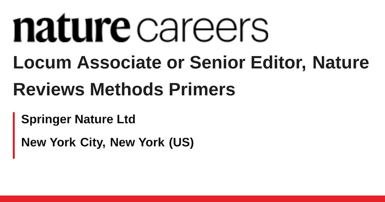 Nature Portfolio Seeks Associate or Senior Editor in Physical Sciences