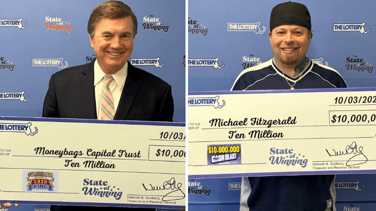 Two people won $10 million on Mass. State Lottery scratch tickets