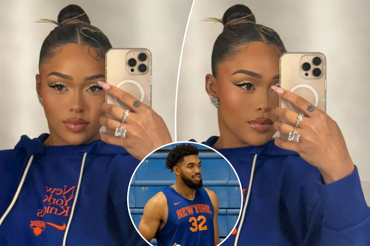 Jordyn Woods massive diamond ring sparks engagement buzz with Karl-Anthony Towns after Knicks trade