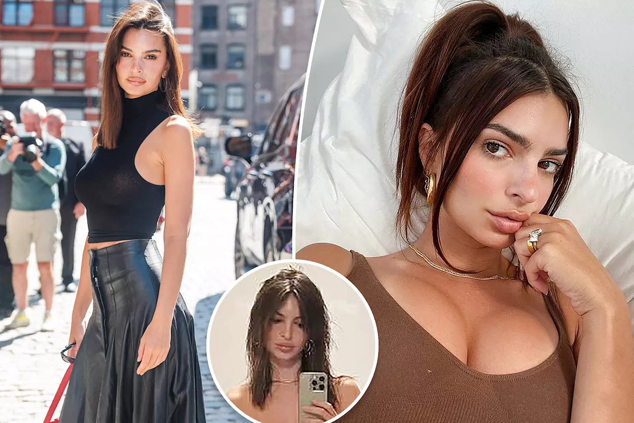 Emily Ratajkowski ditches her shirt to show off her new jeans in racy selfie: 'You ate'