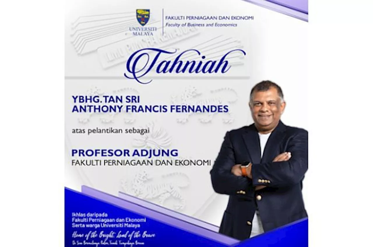 Tony Fernandes appointed adjunct professor at UM