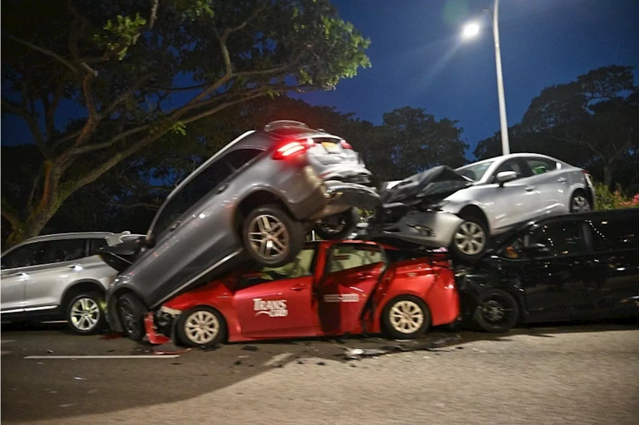 3 taken to hospital after 9-car accident on ECP