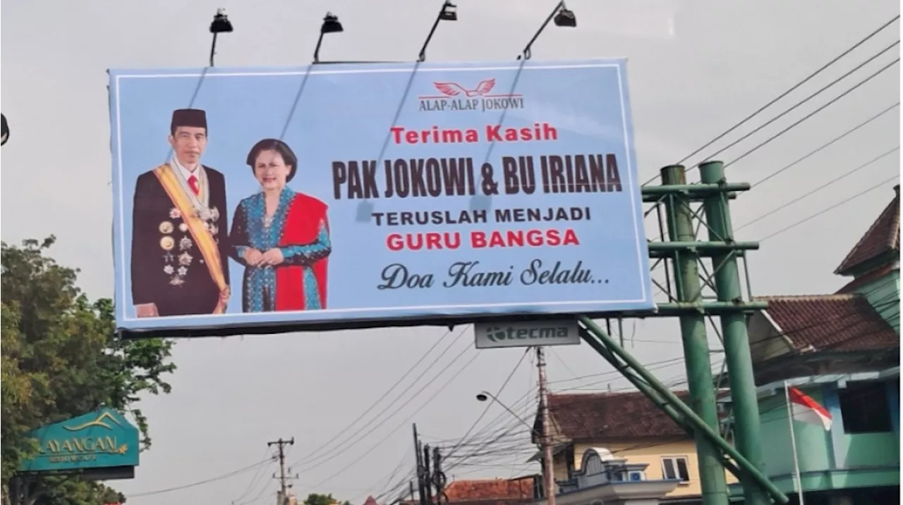 Fotonya Muncul di Baliho Bertuliskan 'Guru Bangsa', Presiden Jokowi dan Iriana Panen Cibiran