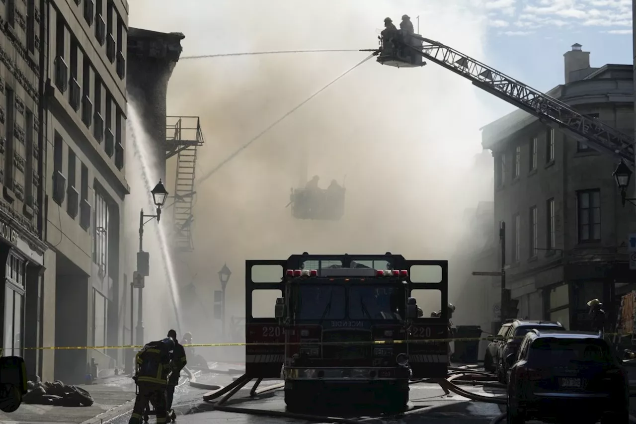 Injuries reported after fire sweeps through building in Old Montreal