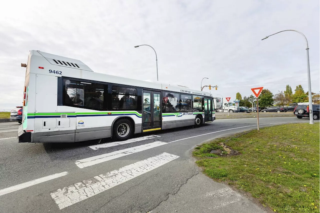 Passenger falls out bus doors on Pat Bay Highway