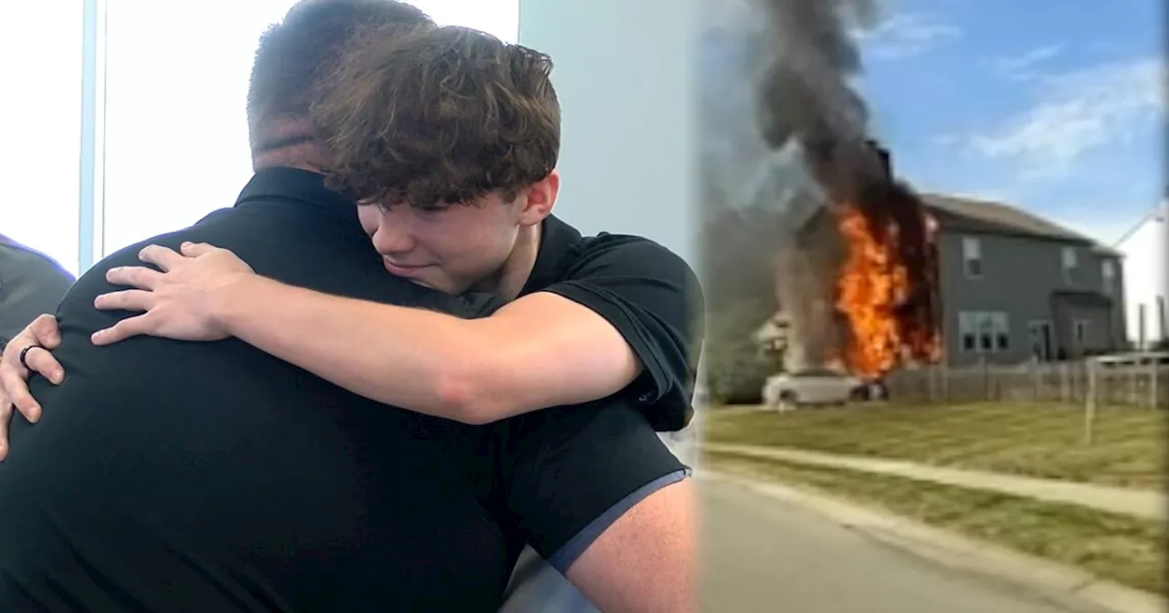 Fishers man honored after saving teenager from burning car